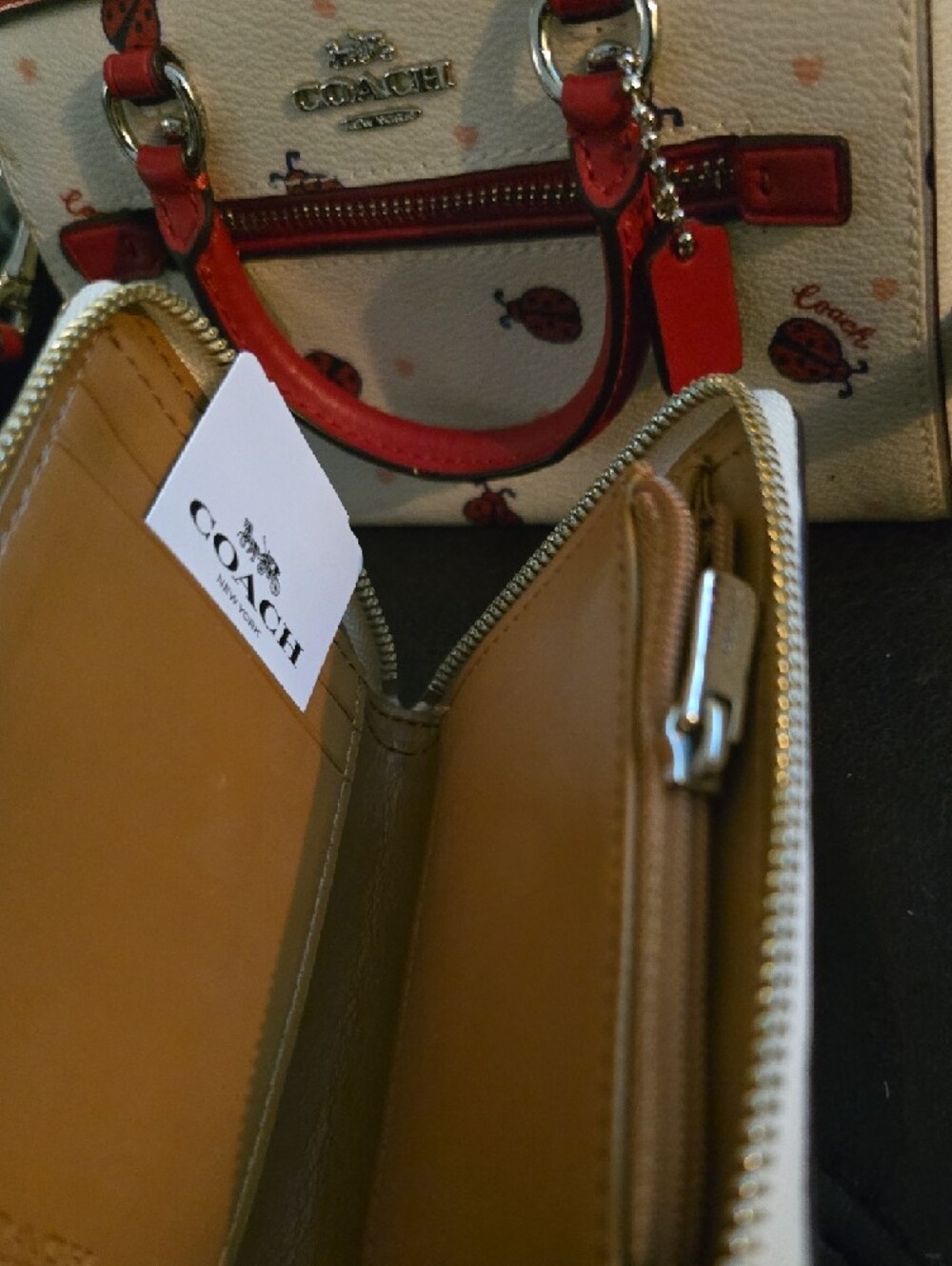 Coach Cream and Red Ladybug Mini Crossbody with Wallet - Picture 6 of 6